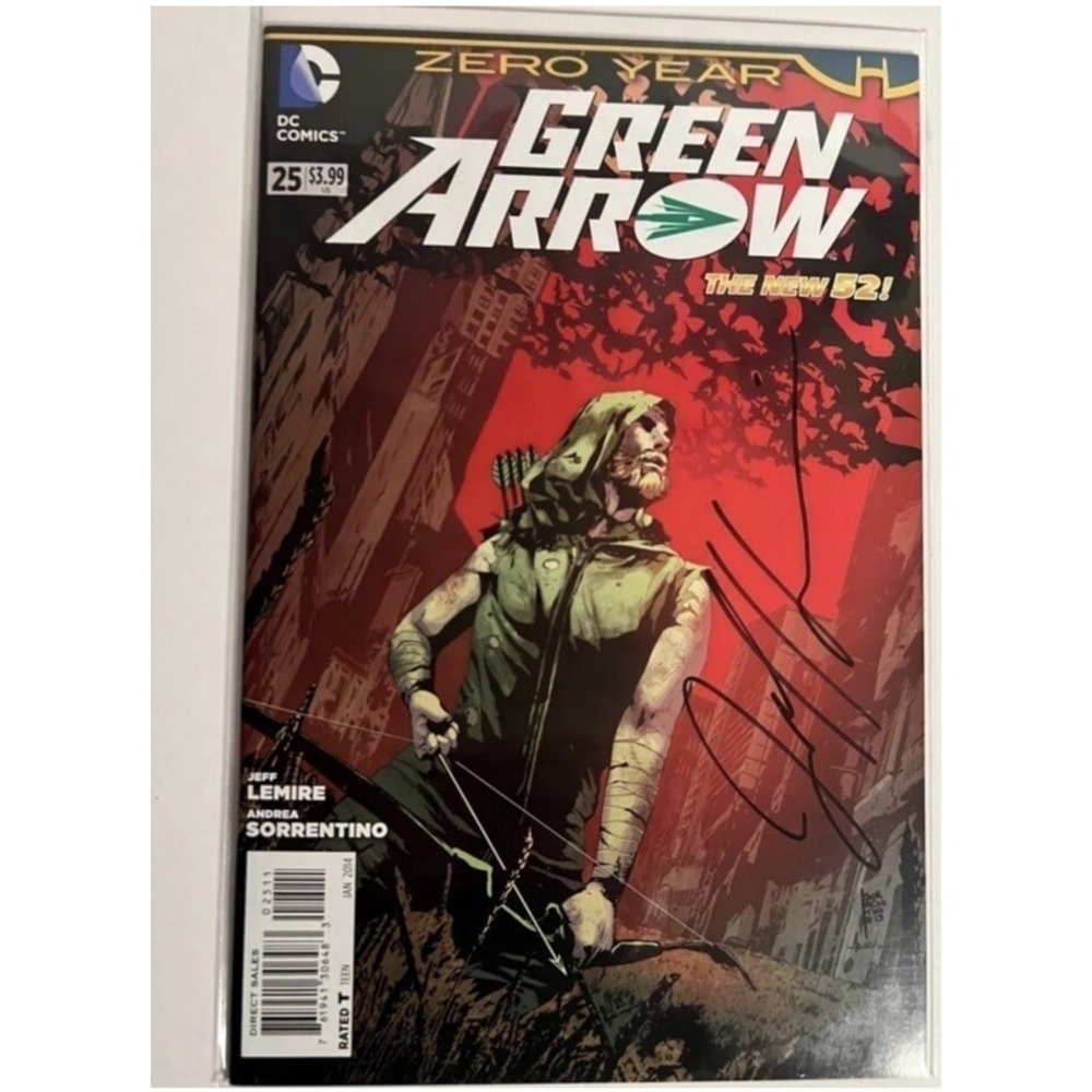 Green Arrow The New 52 #25 Signed By Jeff Lemire With COA DC Comics